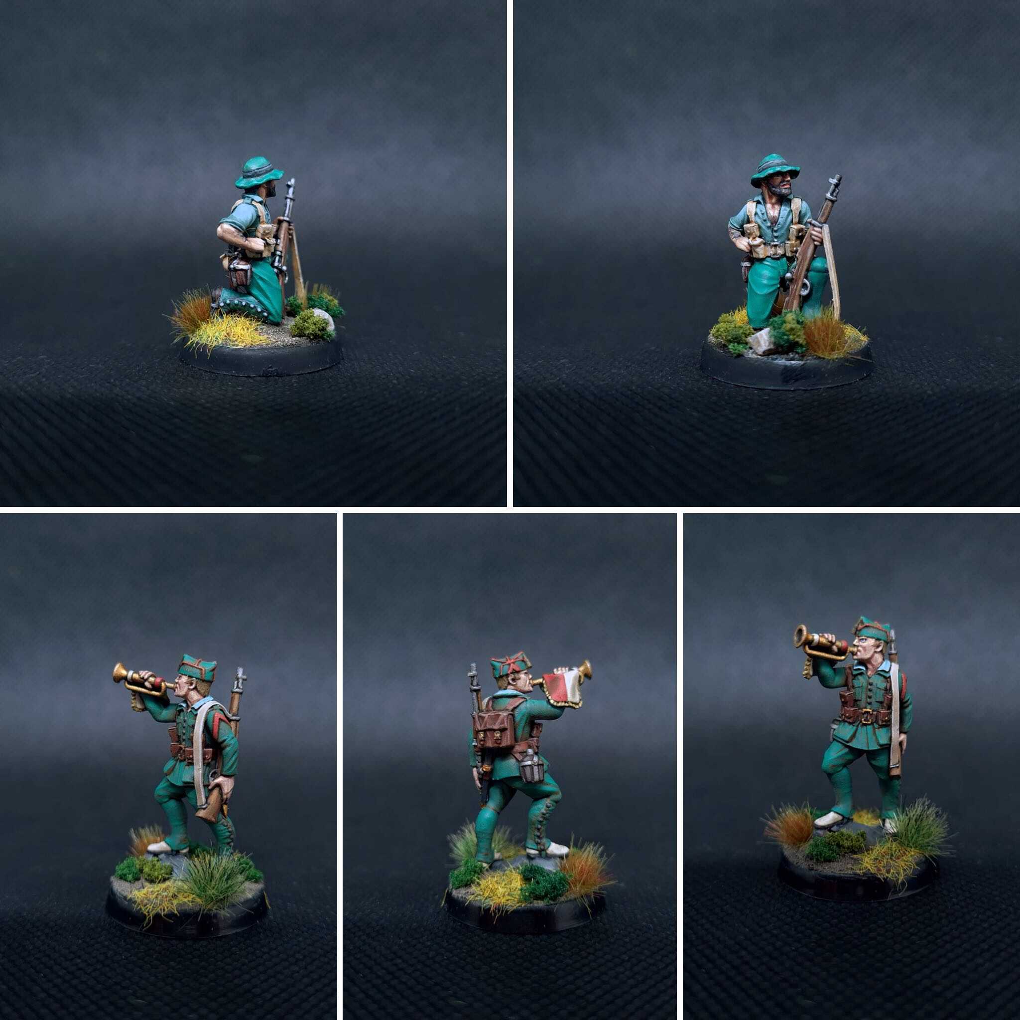 mosaico legionarios pintados por Nacho Ladrón de Guevara