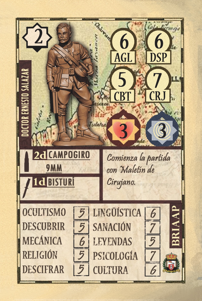 carta de Personaje del juego Baraka Pulp del Doctor Ernesto Salazar