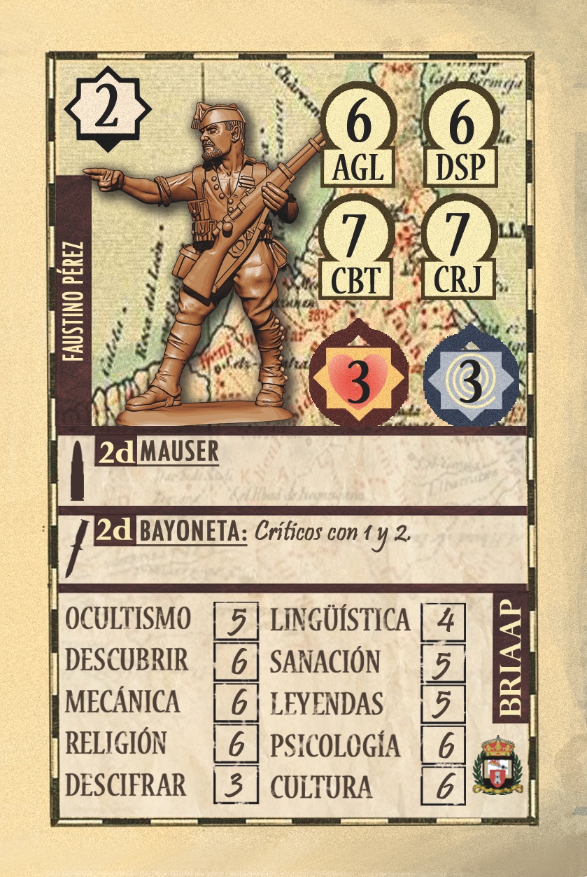 carta de Personaje del juego Baraka Pulp de Faustino Pérez