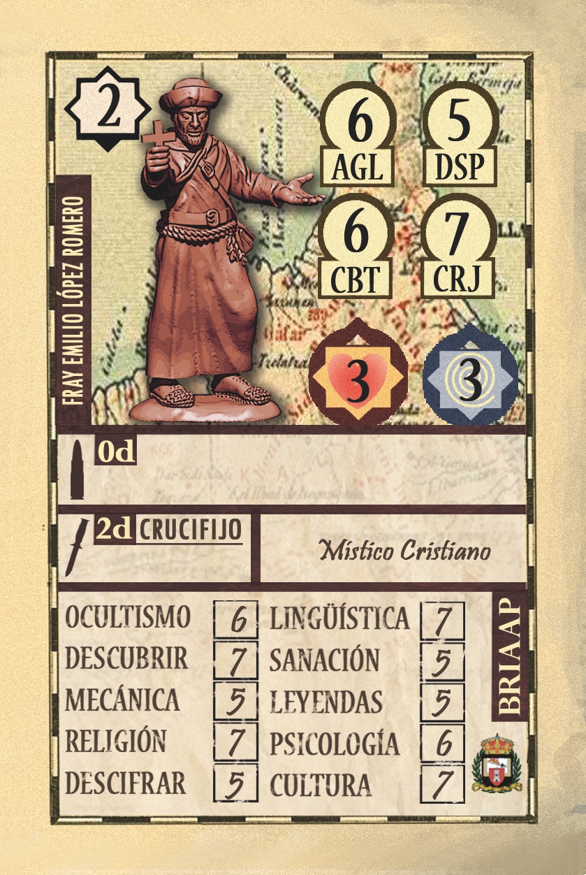 carta de Personaje del juego Baraka Pulp de Fray Emilio López