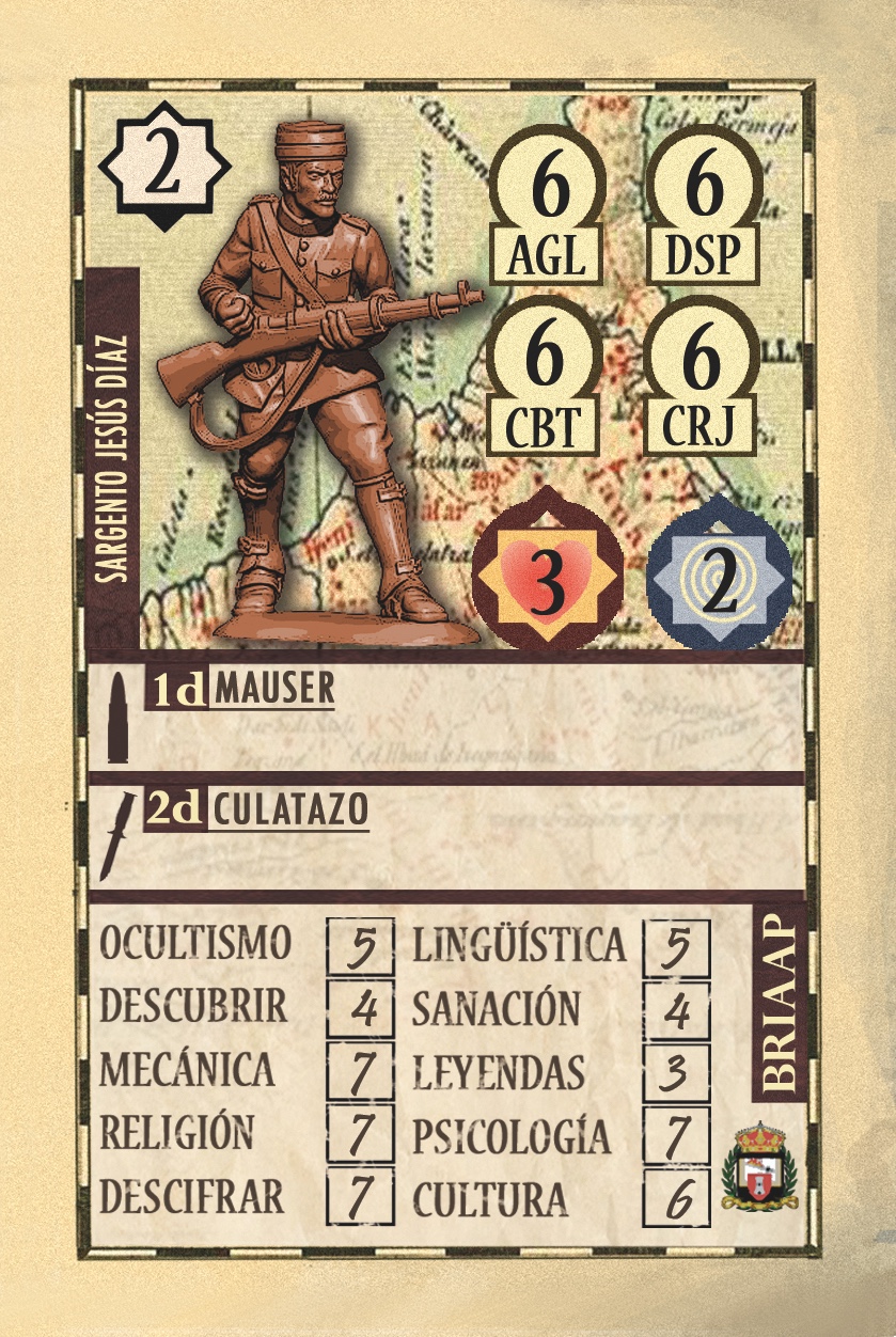 carta de Personaje del juego Baraka Pulp del Sargento Jesús Díaz