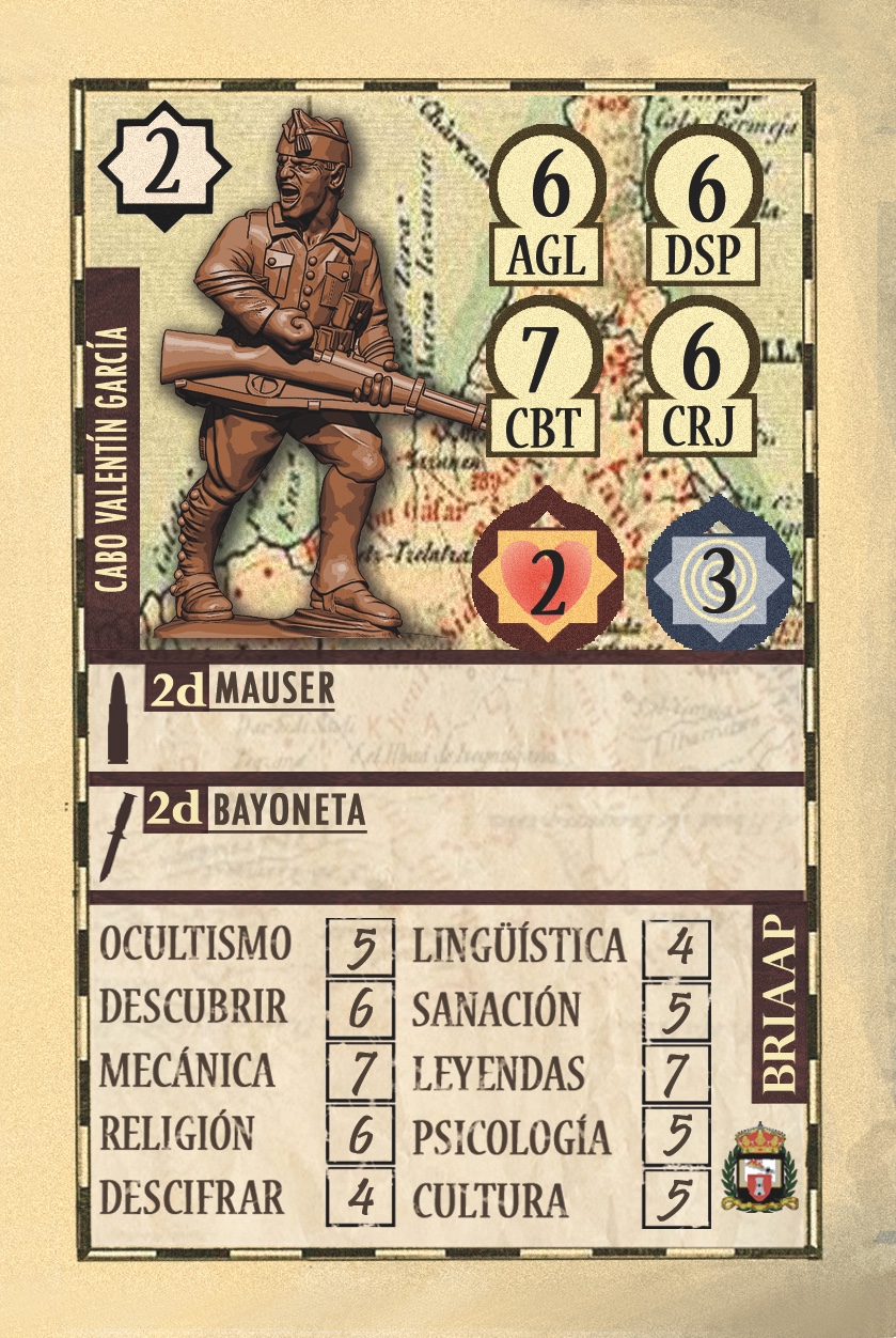 carta de Personaje del juego Baraka Pulp del Cabo Valentín García
