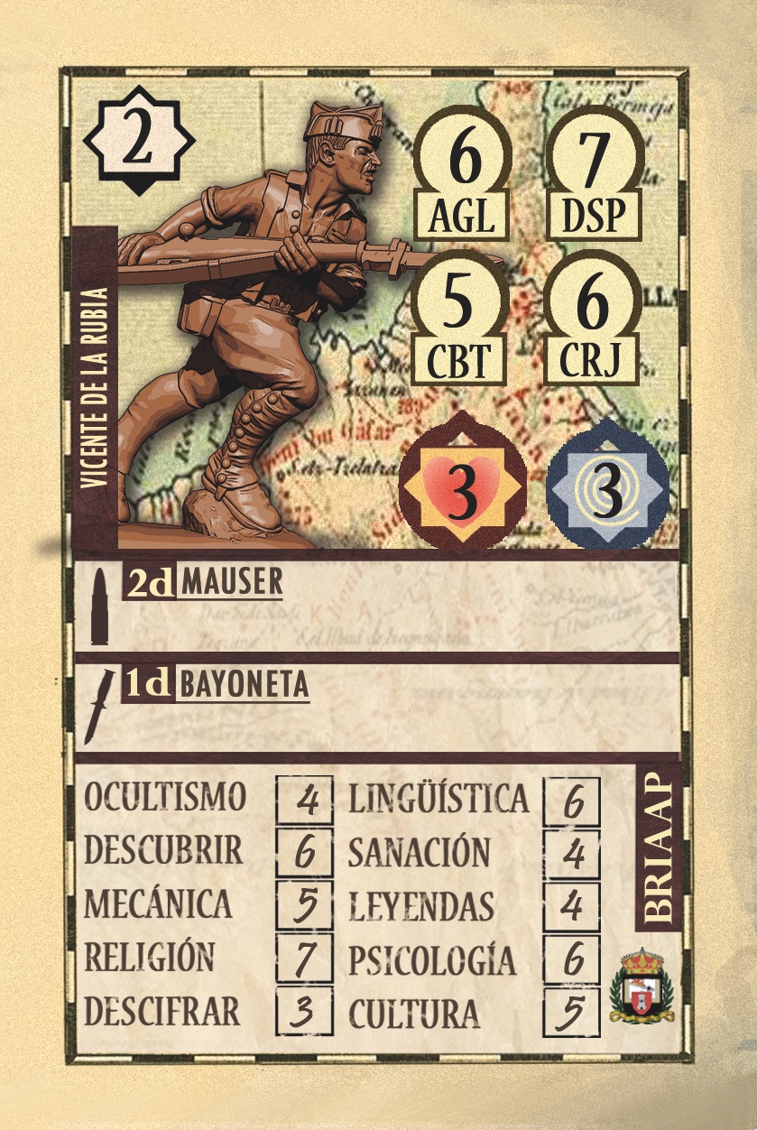 carta de Personaje del juego Baraka Pulp de Vicente de la Rubia